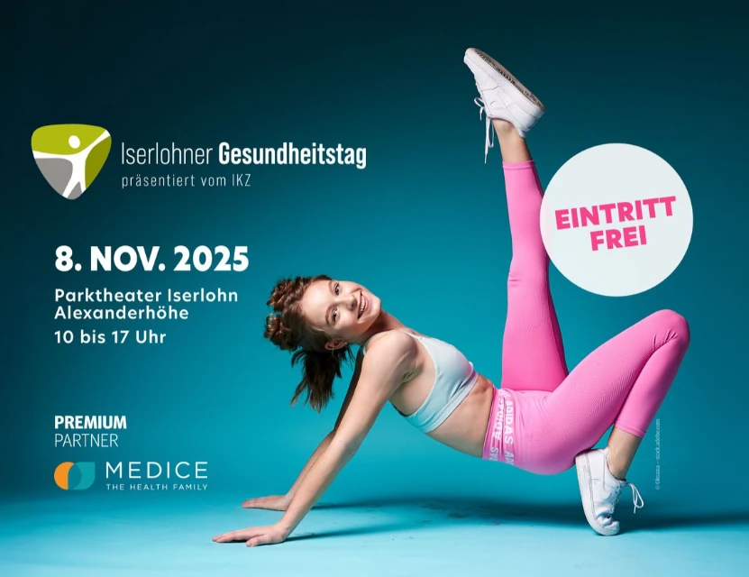 Iserlohner Gesundheitstag 2025 im Parktheater Iserlohn, 8. November, 10–17 Uhr, Eintritt frei.
